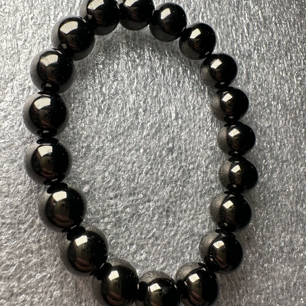 10MM Jet Stone Natural Crystal Bracelet